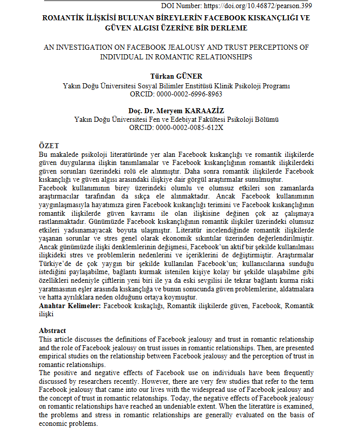 FACEBOOK KISKANÇLIĞI VE GÜVEN ALGISI 